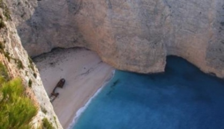 Zátoka na ostrově Zakynthos v Řecku 
