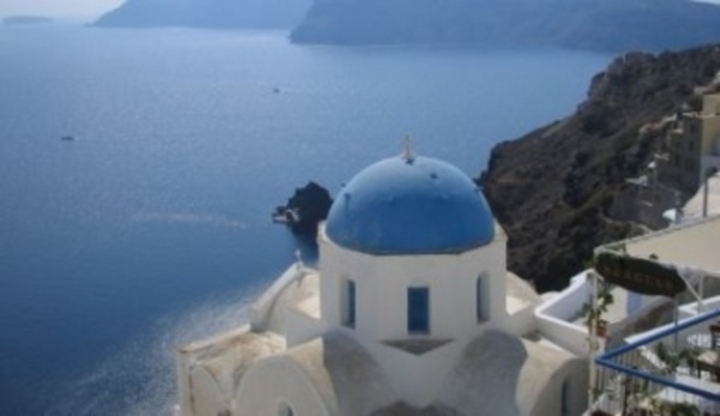 Ostrov Santorini v Řecku 