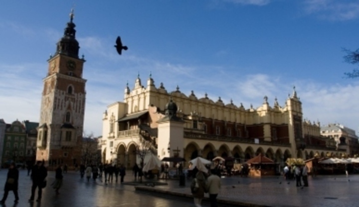Město Krakov v Polsku 