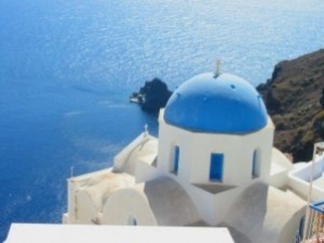 Ostrov Santorini v Řecku 