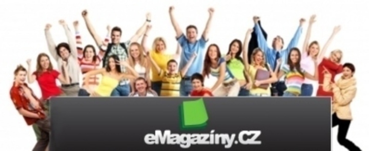 Lidí s rukama nahoře u loga eMagazíny.CZ