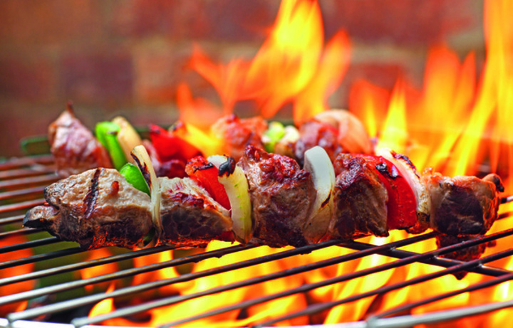 Maso se zeleninou na grilu 