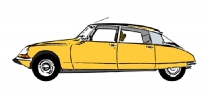 Namalované žluté auto 